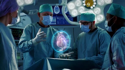 Surgeons Perform Heart Surgery Using Augmented Reality Technology. Difficult Heart Transplant Opera