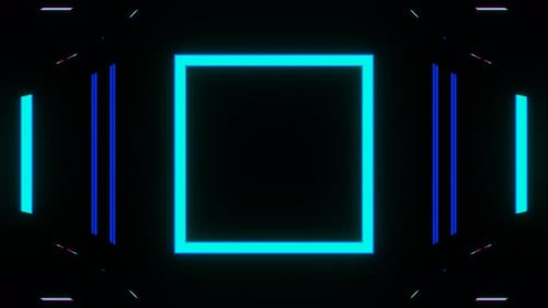 Boucle VJ en forme de carrés lumineux au néon