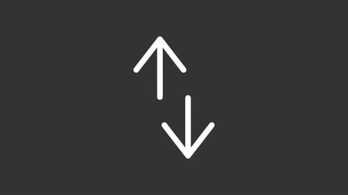 Up and down arrows ui icon white line animation