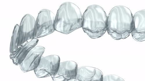 3D Animation of Invisible Dental Aligners Correcting Teeth