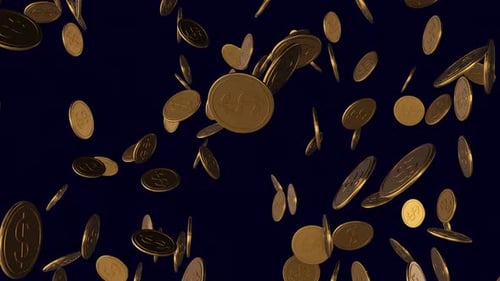 Falling Golden Dollar Coins Loop Background Animation