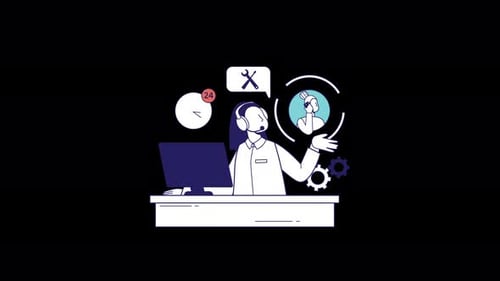 Animated Customer Service Agent Offering Technical Support