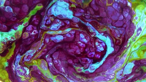 Colorful Abstract Vortex of Vibrant Ink Patterns