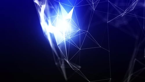 Digital Blue Background With Dots And Lines