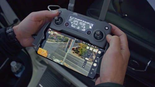 Black DJI Mavic 2 Zoom Remote Controller - Zooming-In Image - Closeup Shot