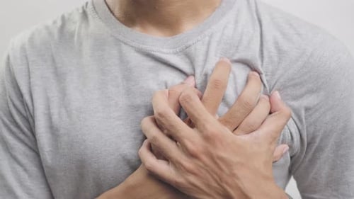 Young man with heart disease