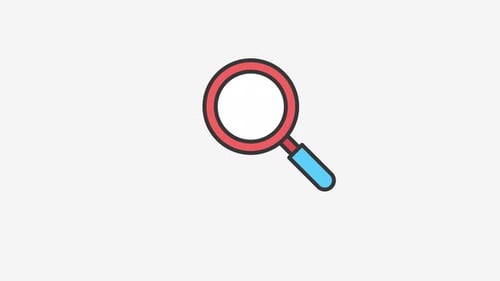 Animated Magnifying Glass Search Icon Flat Design Loop