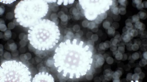 Animated Microscopic Virus Cells Medical Science Background