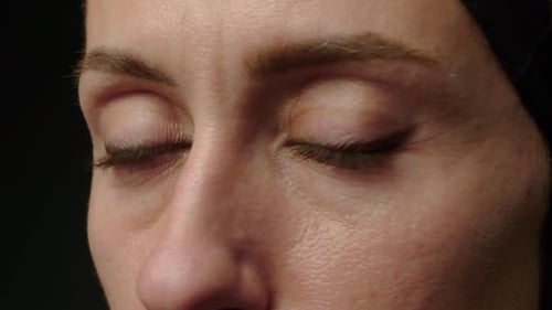 Close Up Of Beautiful Woman's Face and Eyes