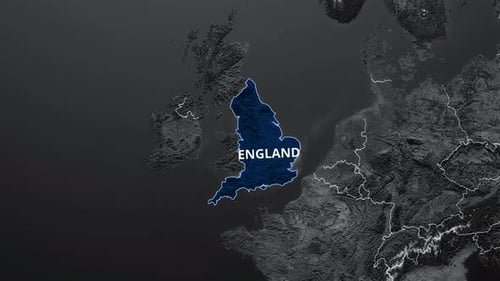 England-Karte Blaue Farbe 4K