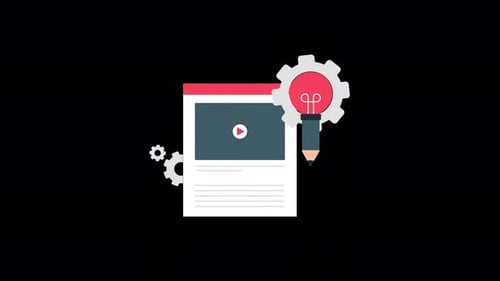 Content Creation and Idea Development Flat Design Animated Icon