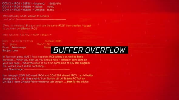 Buffer Overflow Text On Hacking Background Screen, Backgrounds Motion ...