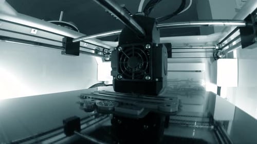 Impressora 3D Operação do processo de impressão 3D Funcionando Impressora 3D Closeup Impressora 3D