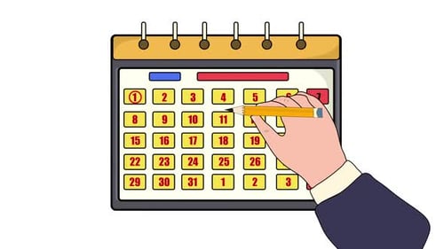 Markieren Sie den 1. des Monats von Hand auf einem Kalender