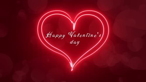Neon Heart Outline Reveal for Valentine's Day Message