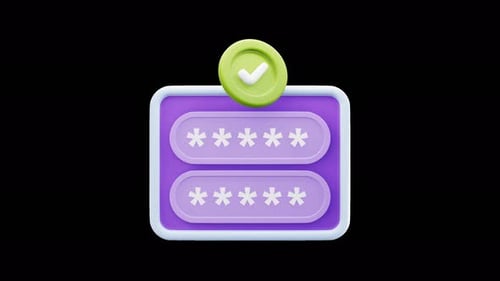 Animated 3D Password Input Verified Success Icon