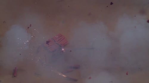 Exploding Firecrackers with Smoke and Sparks