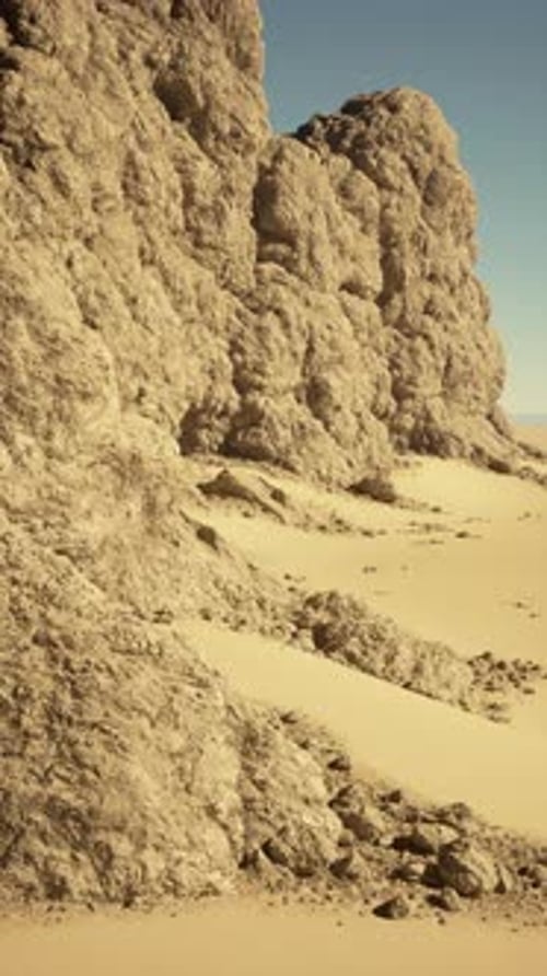 Arid Desert Landscape With Rocks and Sand