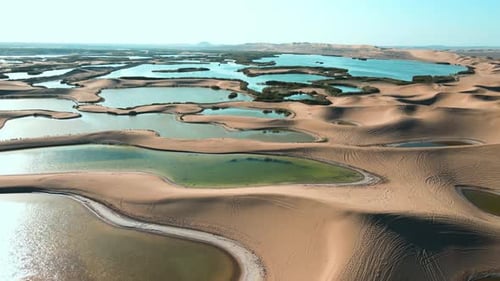 Desert Oasis From Above: Turquoise Water Pools
