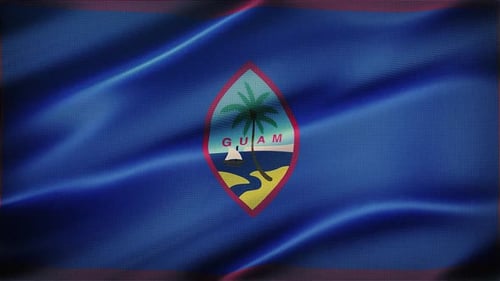 Waving Flag of Guam Realistic Animation
