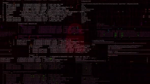 Digital Glitch Data Stream Background with Cyber Attack Warning ...