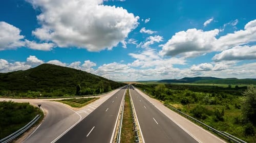 Highway with traffic passing on road