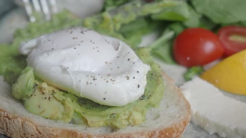 Egg on Avocado Toast with Tomato and Lettuce
