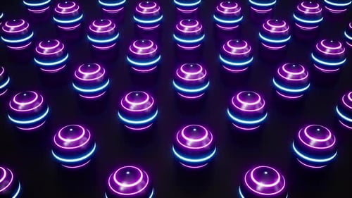 Neon Light Striped Spheres Vj Loop