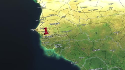 Animated Pin Dropping on World Map Location