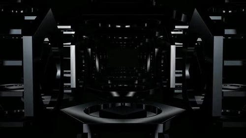 Dark Futuristic Geometric Tunnel Loop Background