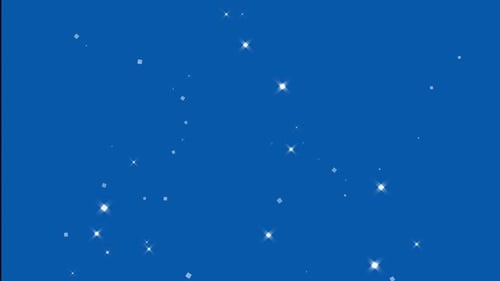 Floating Sparkling Particles on Blue Screen Background