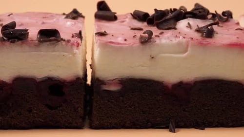 Delicious Slices of Layered Cherry Chocolate Cake
