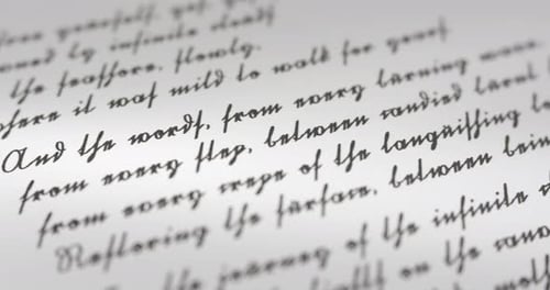 Close up of a handwritten letter