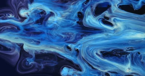 Hypnotic Blue and White Fluid Swirls