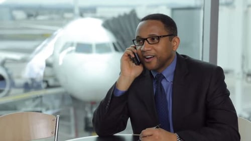 Business Man Works at Airport 25-30