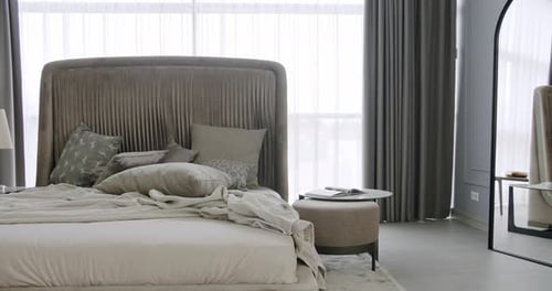 Modern Bedroom Interior Design with Decorative Headboard