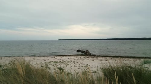 beautiful beach on the coast of the ocean