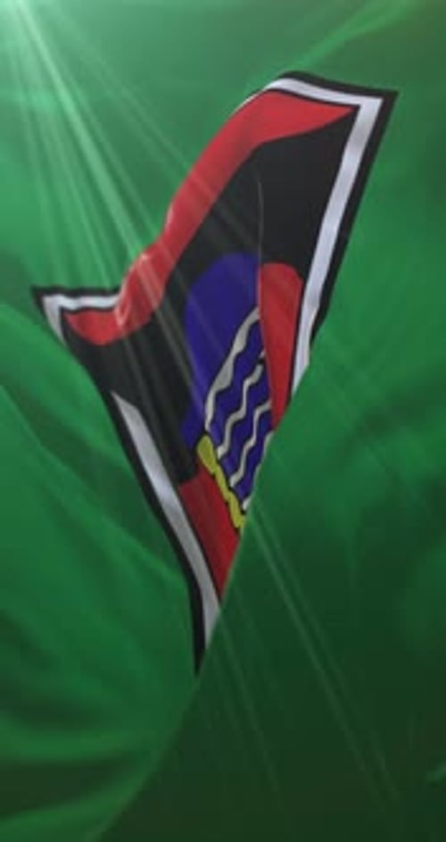 Waving Vertical Flag with Custom Emblem Animation