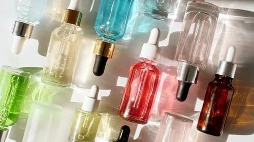 Colorful Dropper Bottles Catching the Light