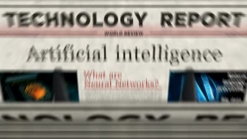 Artificial intelligence neural networks newspaper printing press