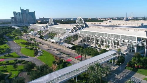 Aerial view of Orange County Convention Center in Orlando, FL