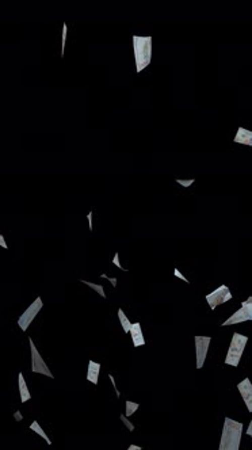 Realistic 100 Dollar Bills Rain Vertical Seamless Loop