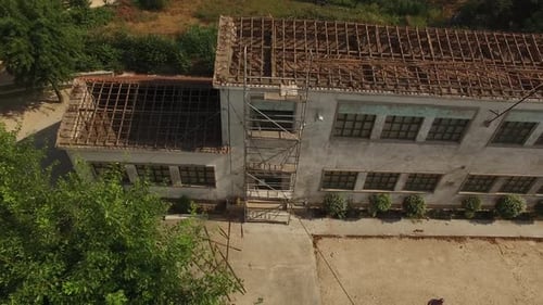 Old Building Reconstruction Aerial View