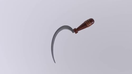 Sickle 3d object rotating loop