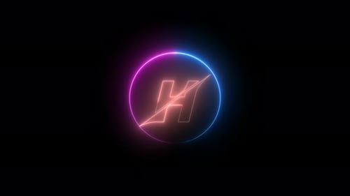 Neon Glowing Circle Letter Reveal Animation