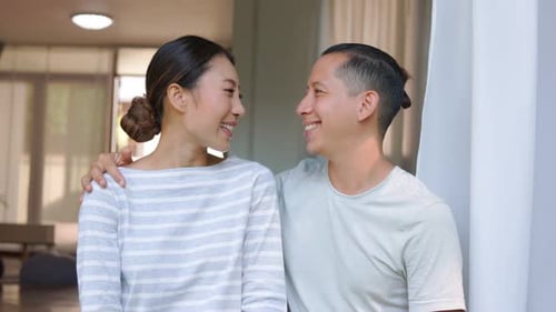 Asian family, Smiling, close-up portrait, happy faces