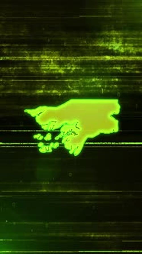 Carte numérique futuriste des problèmes de la Guinée-Bissau - Vidéo verticale