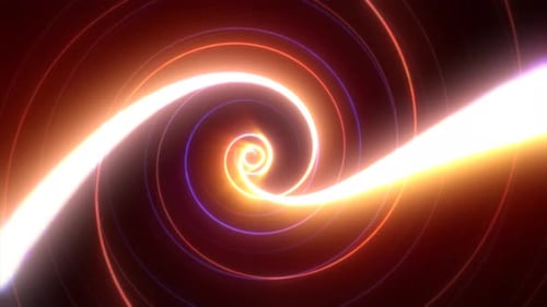 Abstract bright yellow glowing background tunnel with lines of energy particles