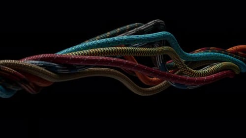 Dynamic Colorful Ropes Intertwining Abstract Animation