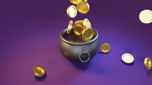 Pot with gold coins